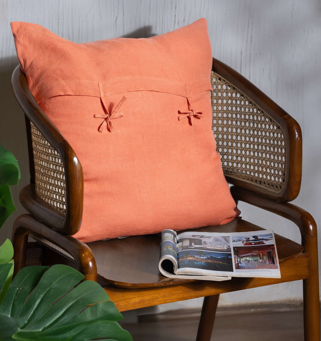 Linen Cushion Covers- Apricot Orange