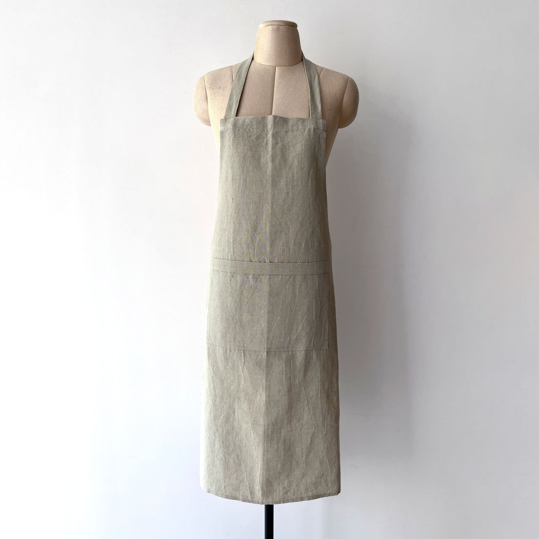 Linen Apron-Curved Arm-Natural