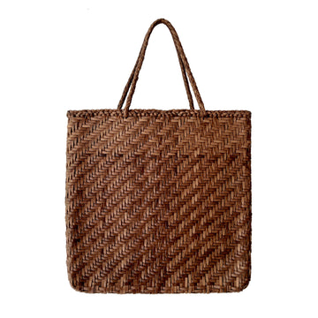 Leather- Hand Braided Tote- Dark Espresso