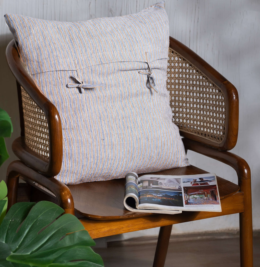 Linen Cushion Covers- Gold-Black Stripes