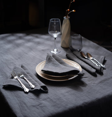 Table Cloth -Rectangle -Pewter -with Table Napkins